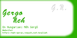gergo meh business card